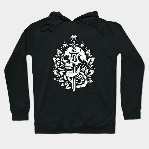 skull with sword Hoodie by lkn